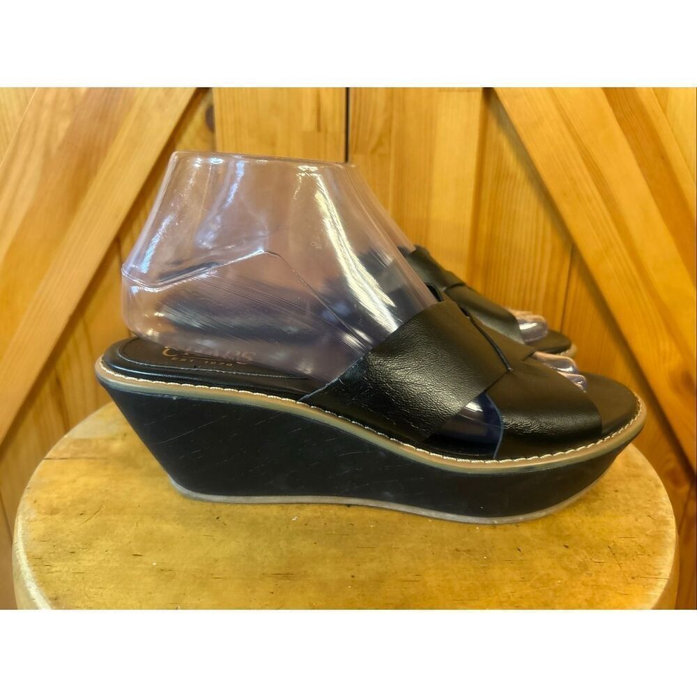 Chaps Shoes 8B Careesa Black Woven Comfort Wedge Sandals